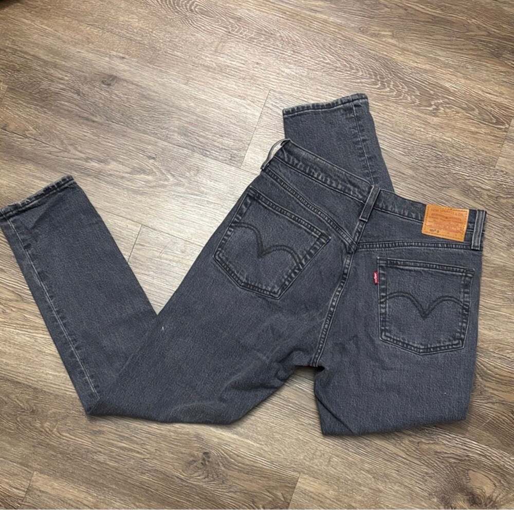 Levi's Premium 501 S Skinny High Rise Jeans in Washed Black